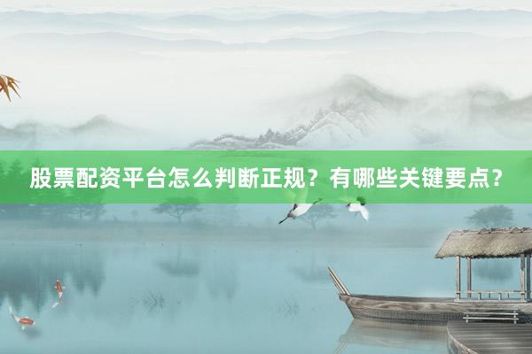 股票配资平台怎么判断正规？有哪些关键要点？