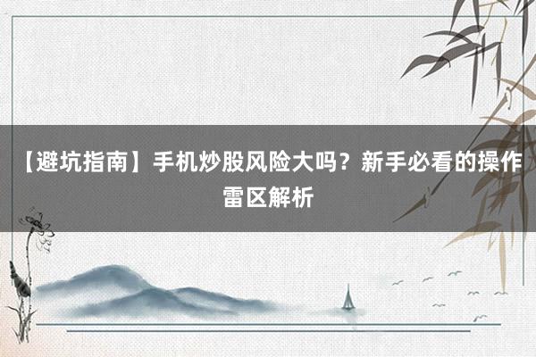 【避坑指南】手机炒股风险大吗？新手必看的操作雷区解析
