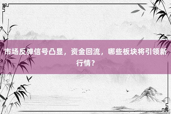 市场反弹信号凸显,资金回流,哪些板块将引领新行情?