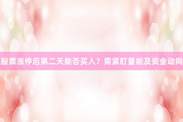 股票涨停后第二天能否买入？需紧盯量能及资金动向