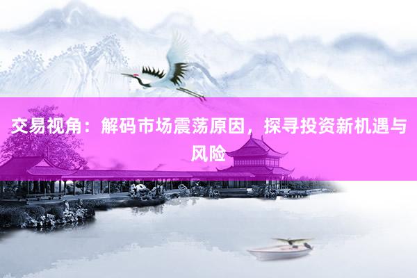 交易视角：解码市场震荡原因，探寻投资新机遇与风险