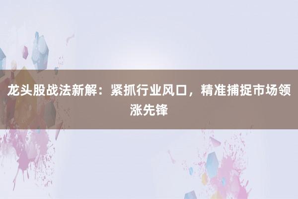 龙头股战法新解：紧抓行业风口，精准捕捉市场领涨先锋