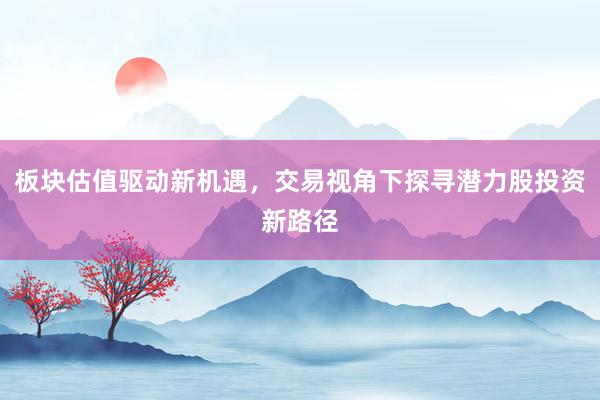 板块估值驱动新机遇，交易视角下探寻潜力股投资新路径