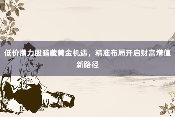 低价潜力股暗藏黄金机遇，精准布局开启财富增值新路径