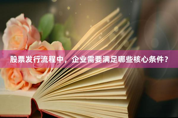 股票发行流程中,企业需要满足哪些核心条件?