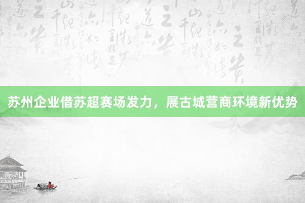 苏州企业借苏超赛场发力，展古城营商环境新优势
