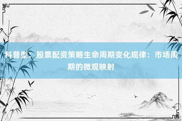 科普型：股票配资策略生命周期变化规律：市场周期的微观映射