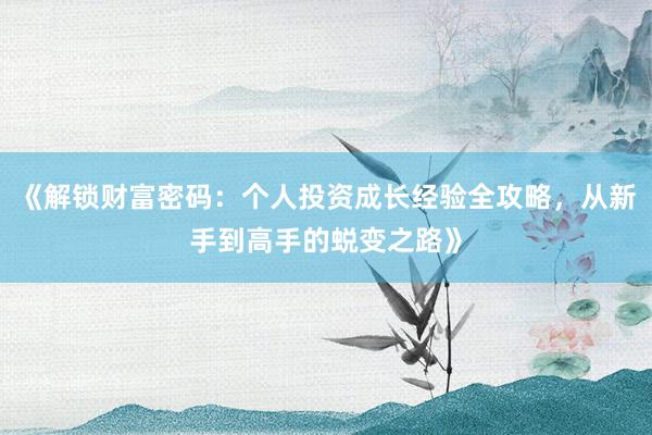 《解锁财富密码：个人投资成长经验全攻略，从新手到高手的蜕变之路》